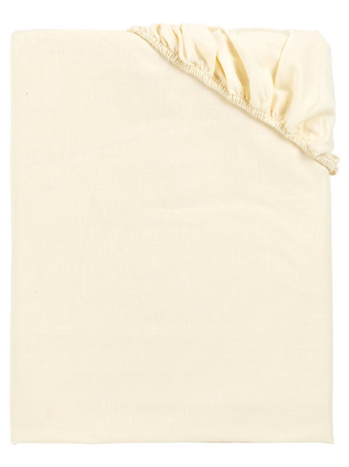 Drap-housse élastique 100 % coton respirant Beige - Kiabi