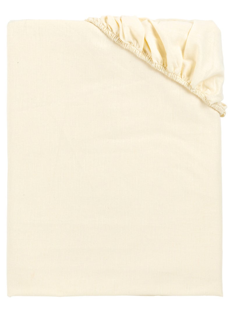 Drap-housse élastique 100 % coton respirant Beige Beige - Kiabi