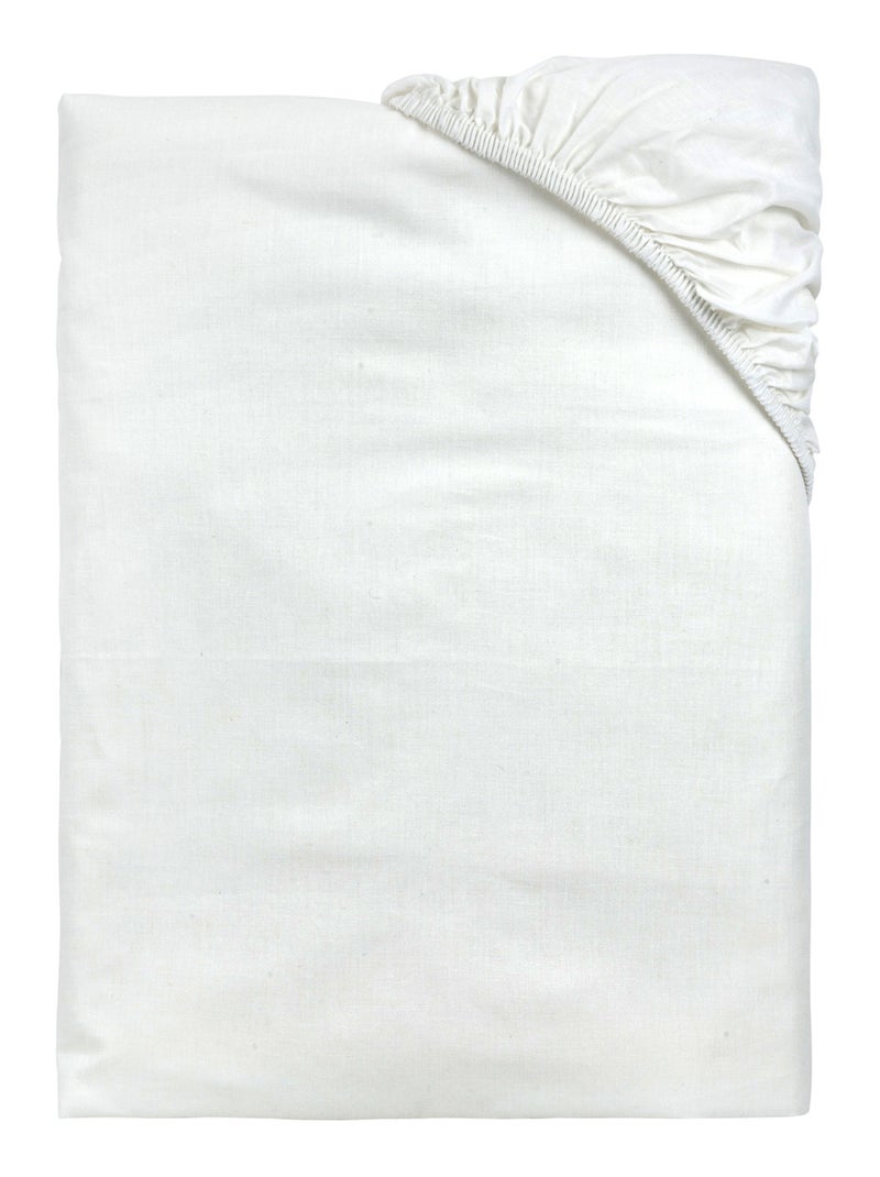 Drap-housse élastique 100 % coton respirant Blanc - Kiabi