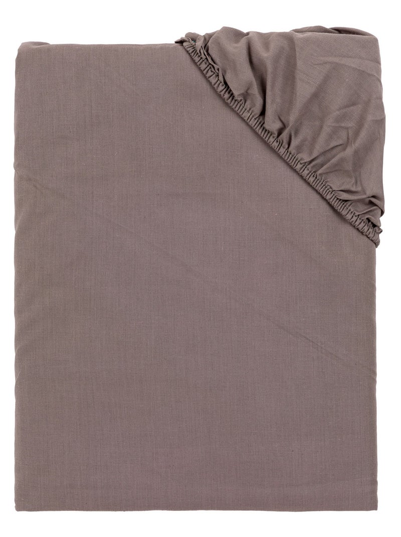 Drap-housse élastique 100 % coton respirant Gris Gris - Kiabi