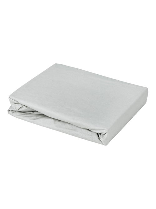 Drap housse élastiqué en 100% coton peigné - Kiabi
