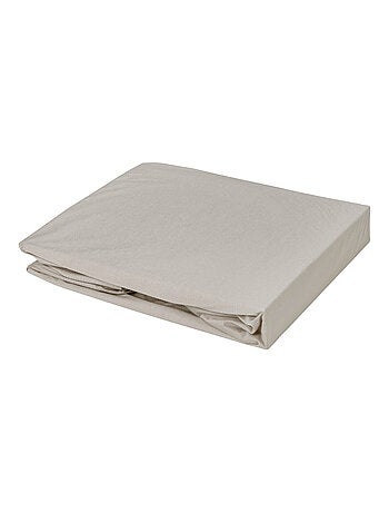 Drap housse élastiqué en 100% coton peigné