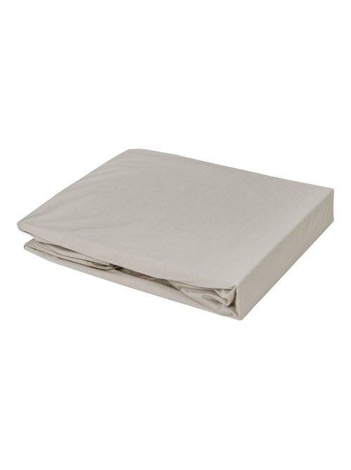 Drap housse élastiqué en 100% coton peigné - Kiabi