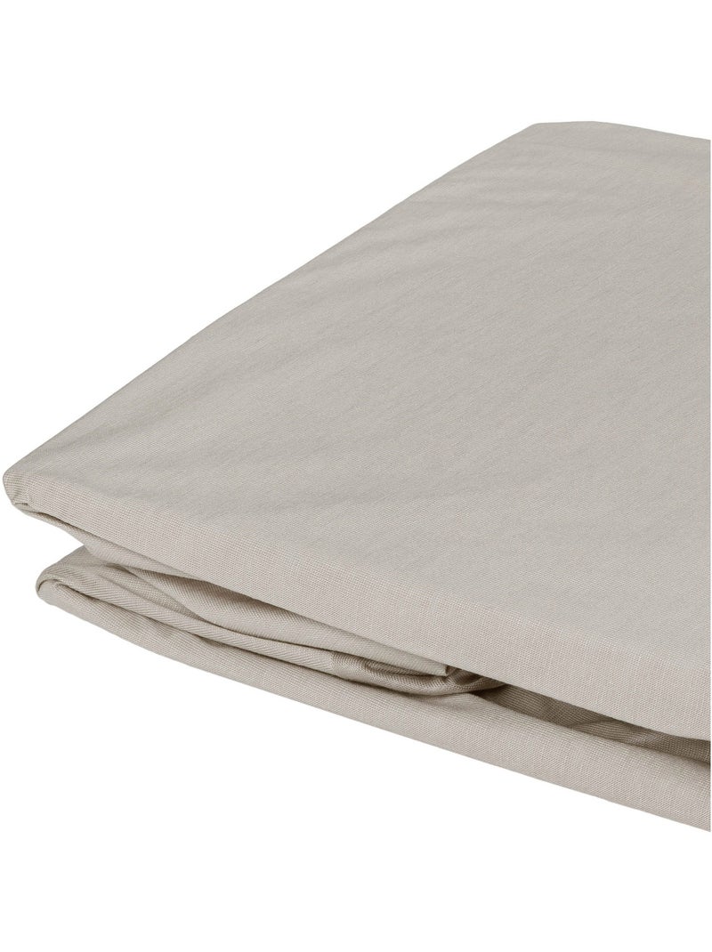 Drap housse élastiqué en 100% coton peigné Gris tourterelle - Kiabi
