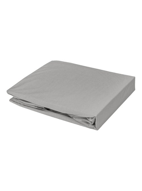 Drap housse élastiqué en 100% coton peigné - Kiabi