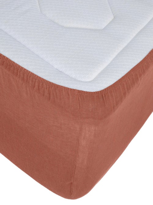 Drap housse en 100% lin - Kiabi