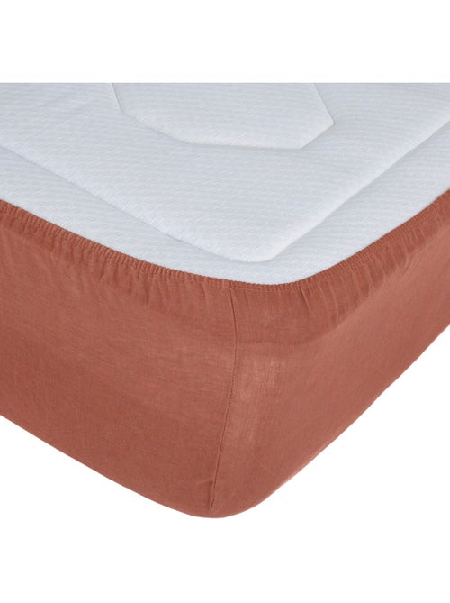 Drap housse en 100% lin - Kiabi
