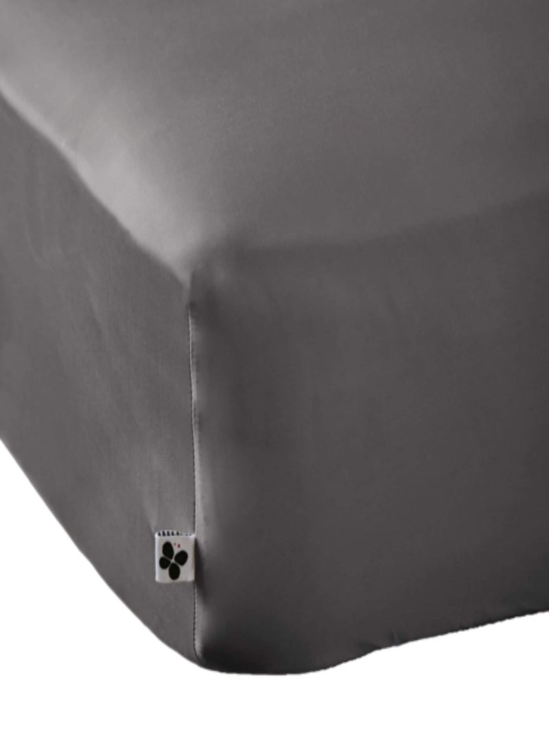 Drap housse en bambou gris anthracite - Kiabi