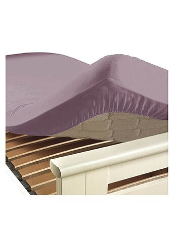 Drap housse en coton 57 fils Lilas
