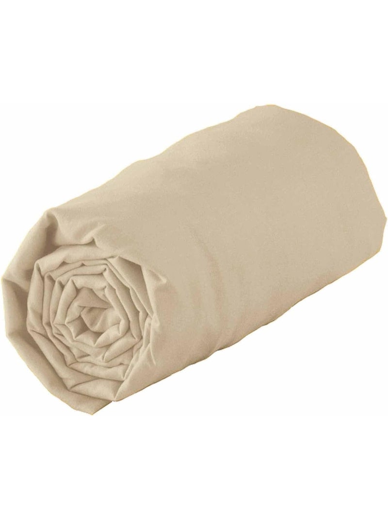 Drap housse en coton 57 fils Sable Beige sable - Kiabi
