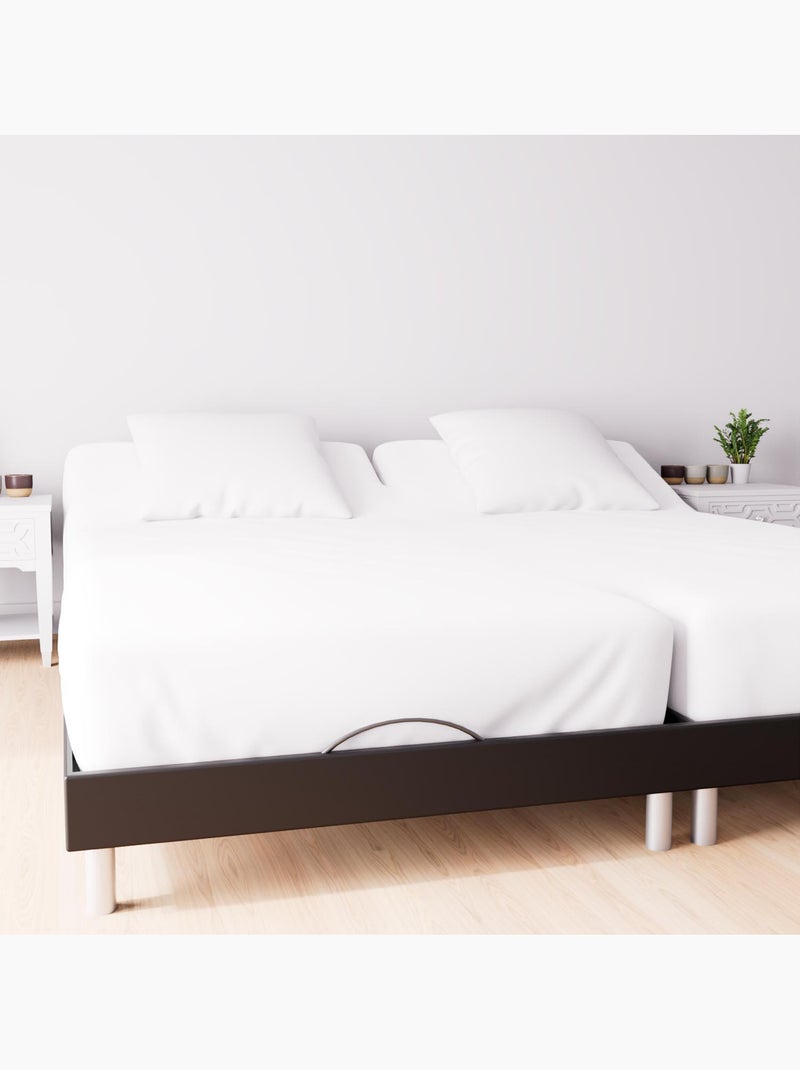 Drap housse en coton 57 fils UNI, par Soleil d'ocre Blanc - Kiabi