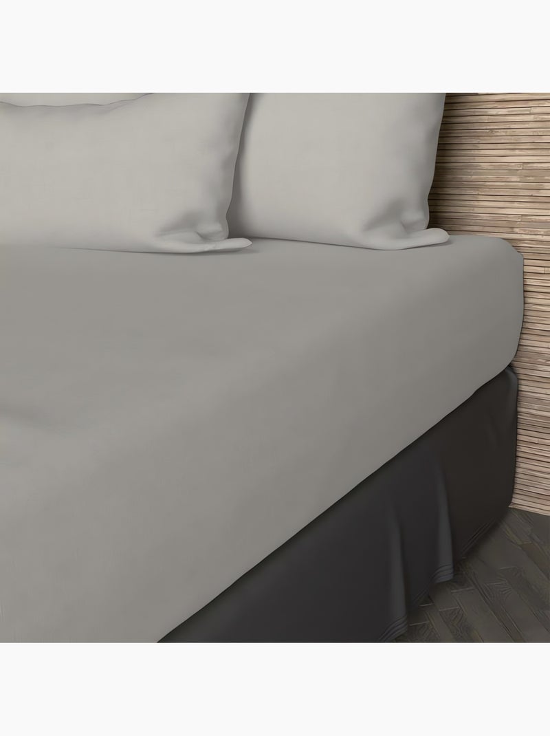 Drap housse en coton 57 fils UNI, par Soleil d'ocre Ecru - Kiabi