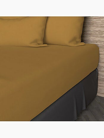 Drap housse en coton 57 fils UNI, par Soleil d'ocre