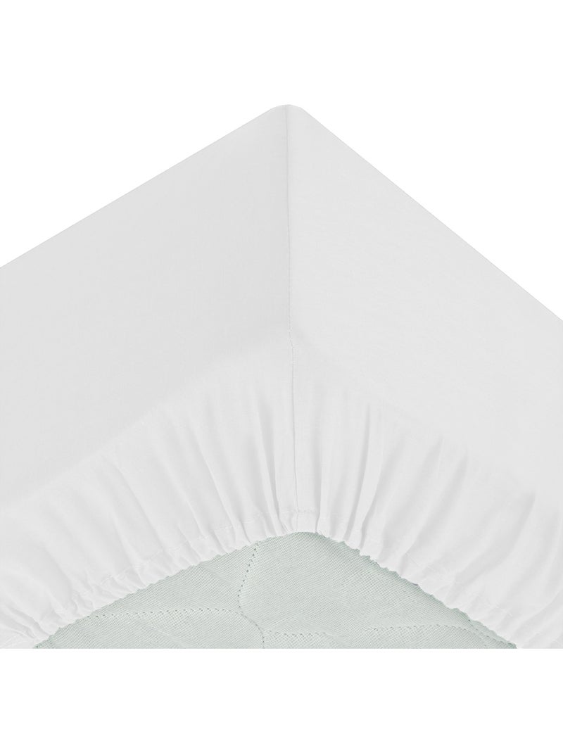 Drap-housse en coton CARINA Blanc - Kiabi
