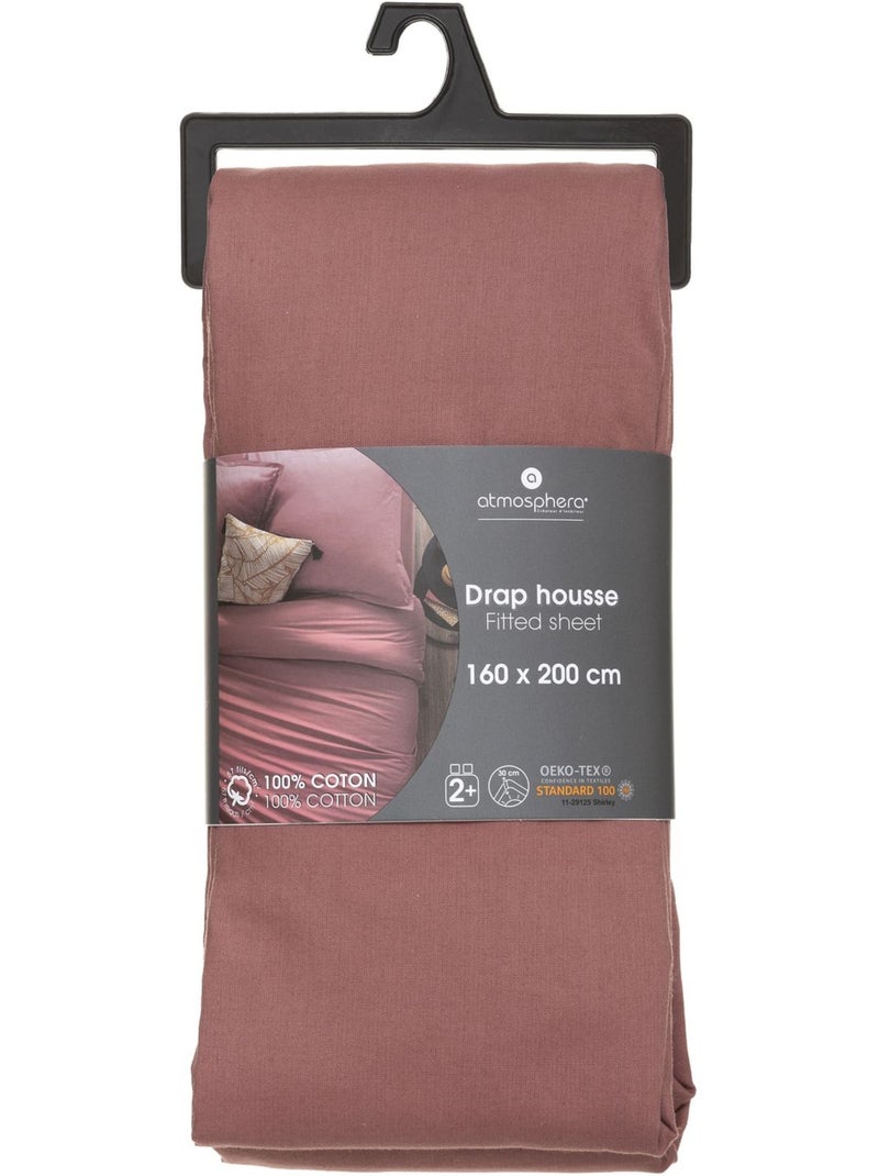 Drap-housse en coton CARINA Blush - Kiabi