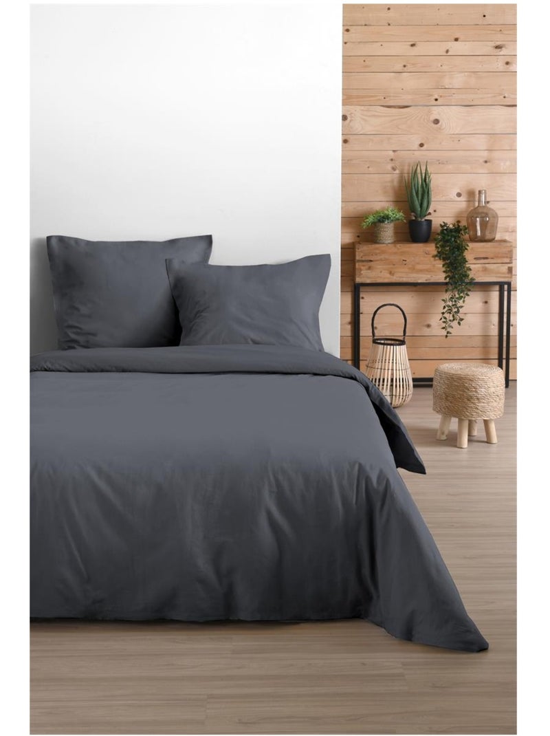 Drap housse en coton Eden Gris - Kiabi