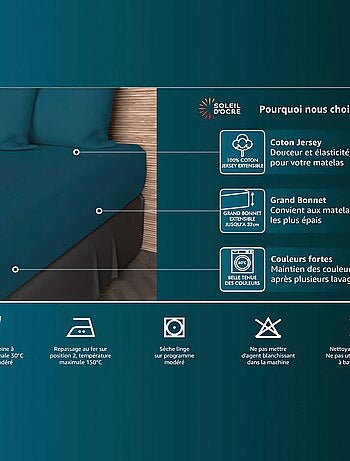 Drap housse en coton JERSEY, par Soleil d'ocre