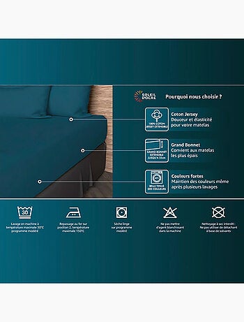 Drap housse en coton JERSEY, par Soleil d'ocre