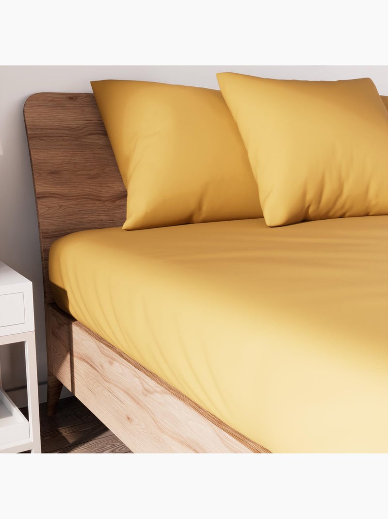 Drap housse en coton JERSEY, par Soleil d'ocre Jaune - Kiabi