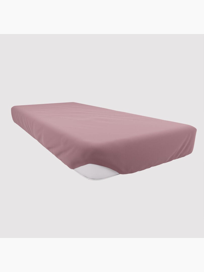 Drap Housse TPR En Coton 57 Fils - 2x80x200 Cm Uni Vieux Rose Pour Lit Relevable