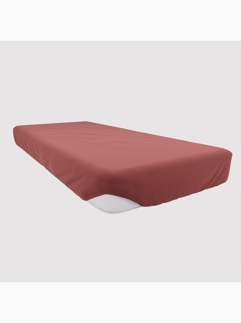 Drap housse en coton JERSEY, par Soleil d'ocre Rouge brique - Kiabi