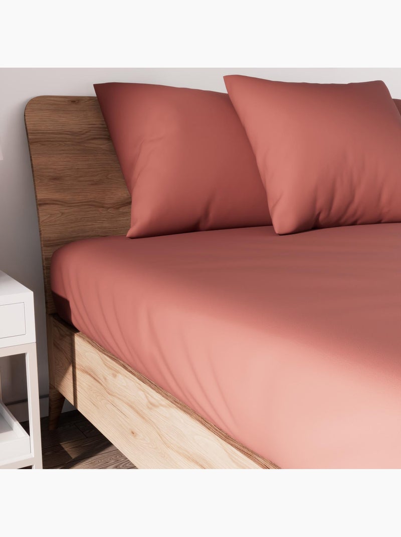Drap housse en coton JERSEY, par Soleil d'ocre Rouge brique - Kiabi