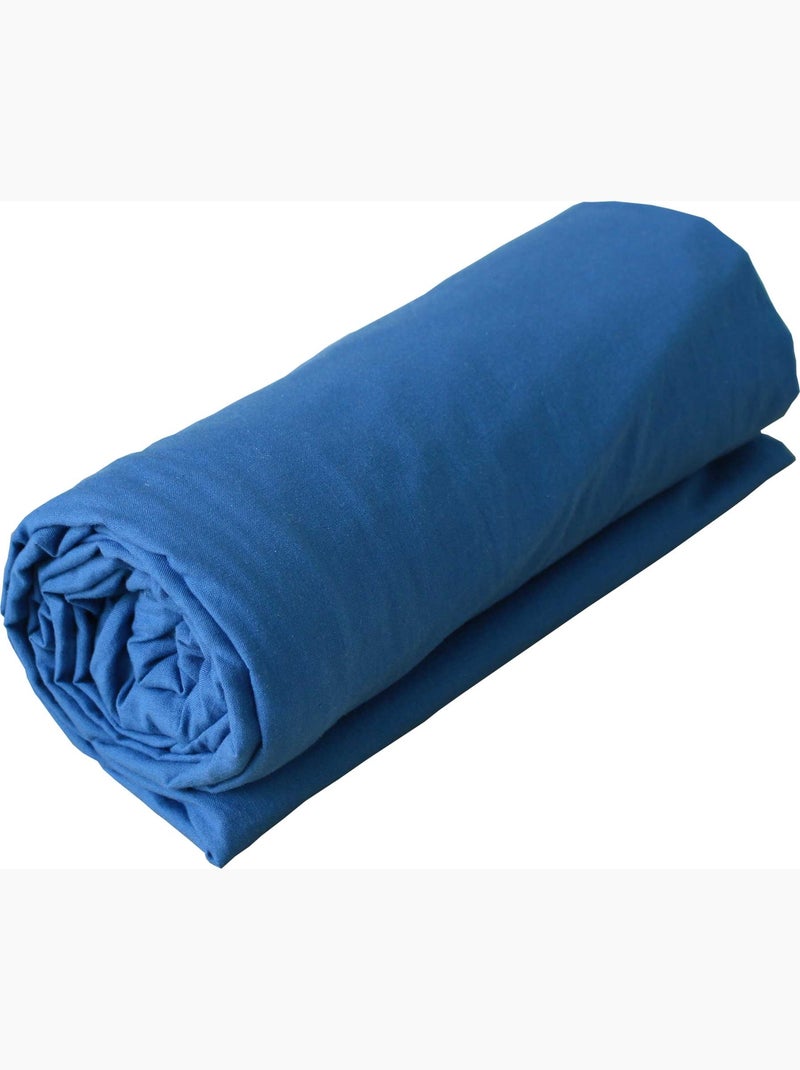 Drap housse en coton Lavé Oekotex Bleu jean - Kiabi