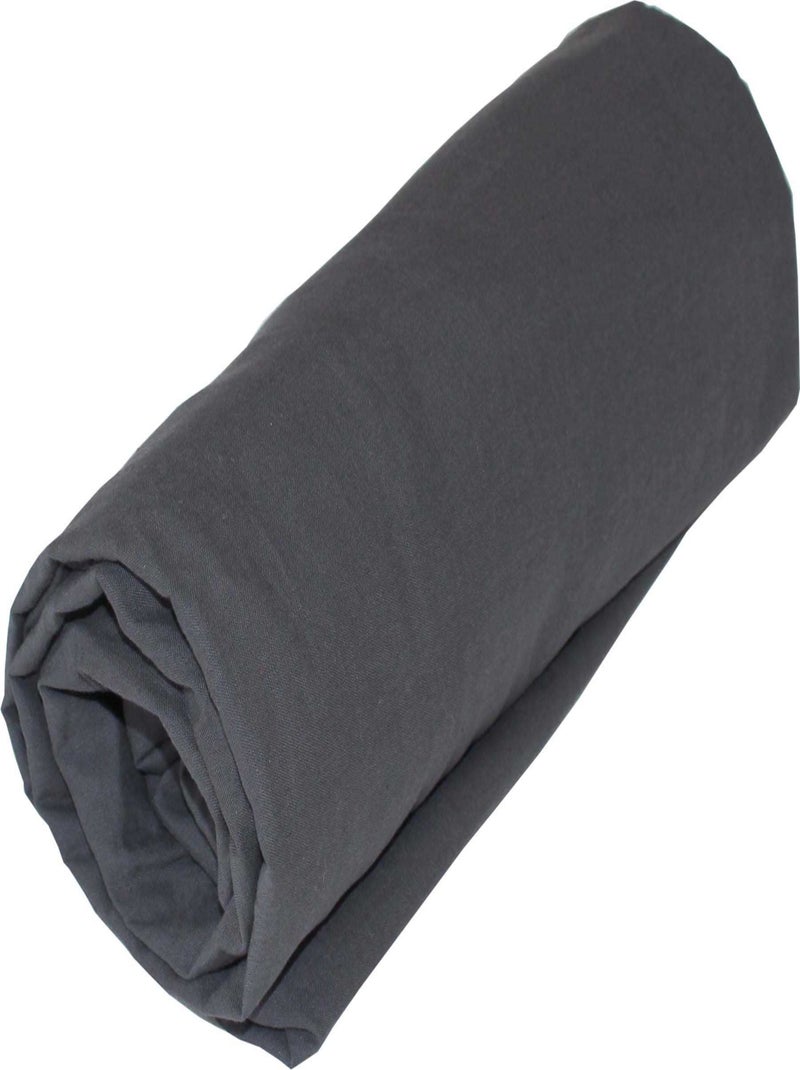 Drap housse en coton Lavé Oekotex gris anthracite - Kiabi