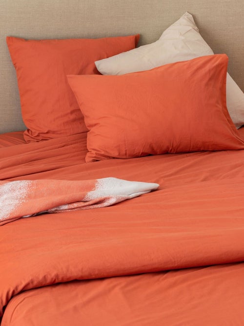 Drap housse en coton Lavé Oekotex - Kiabi