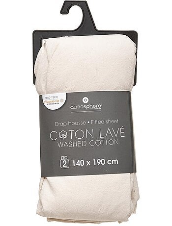 Drap-housse en coton lavé VILMA