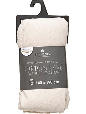 Drap-housse en coton lavé VILMA