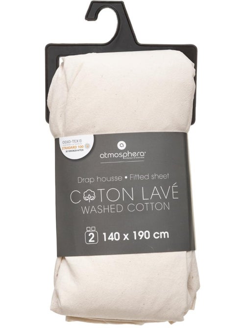 Drap-housse en coton lavé VILMA - Kiabi Drap-housse en coton lavé VILMA - Kiabi