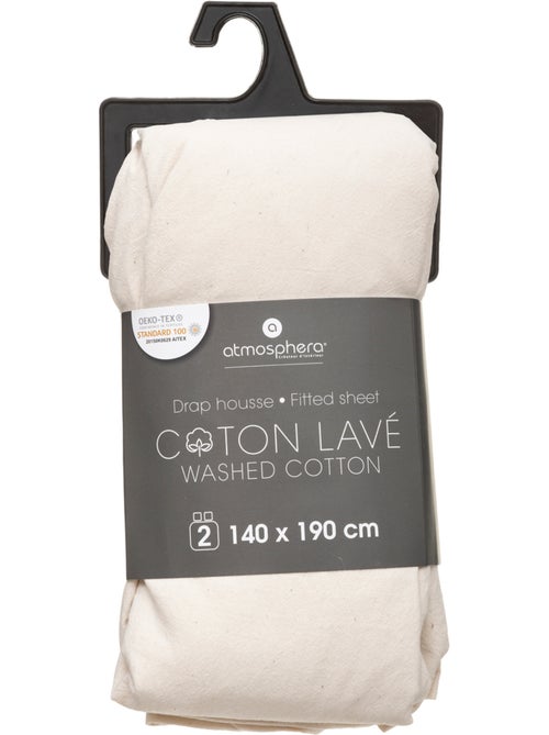 Drap-housse en coton lavé VILMA - Kiabi Drap-housse en coton lavé VILMA - Kiabi