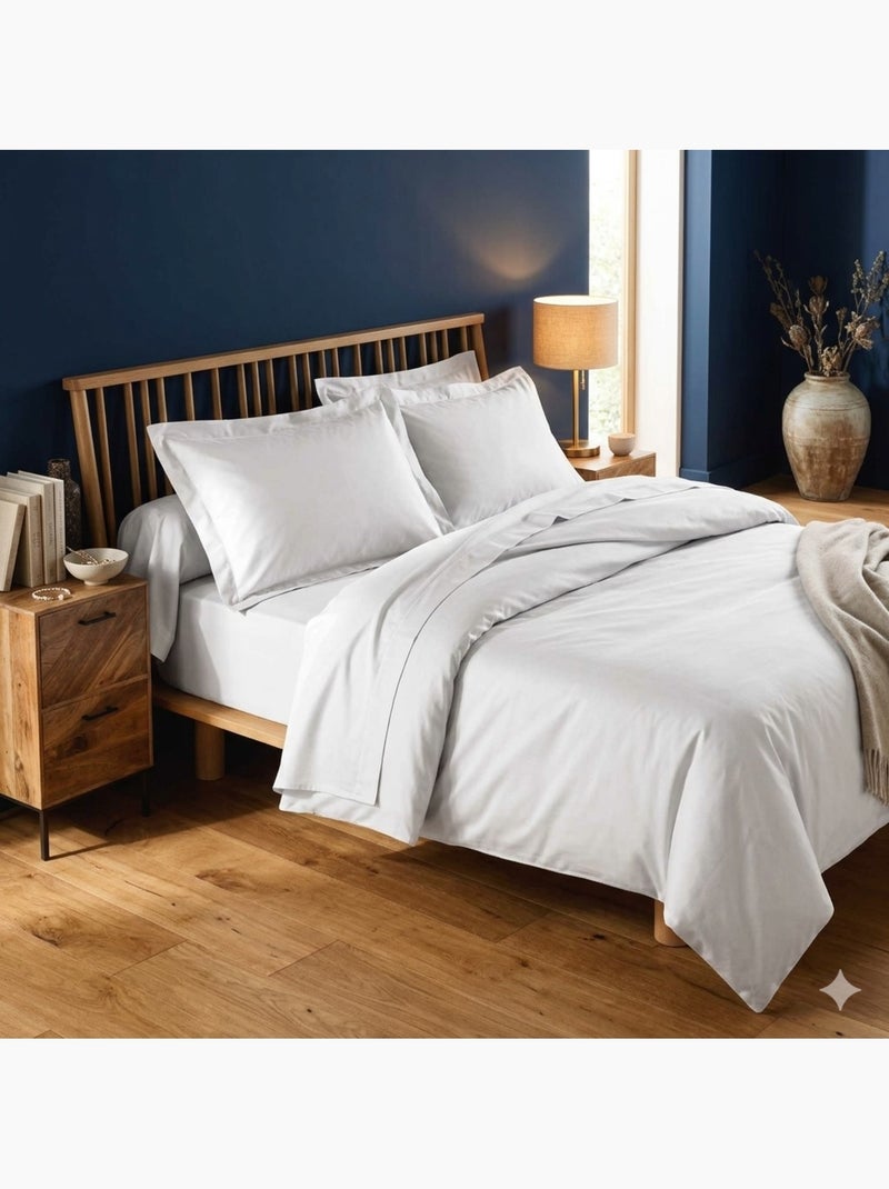 Drap housse en coton Line Blanc - Kiabi