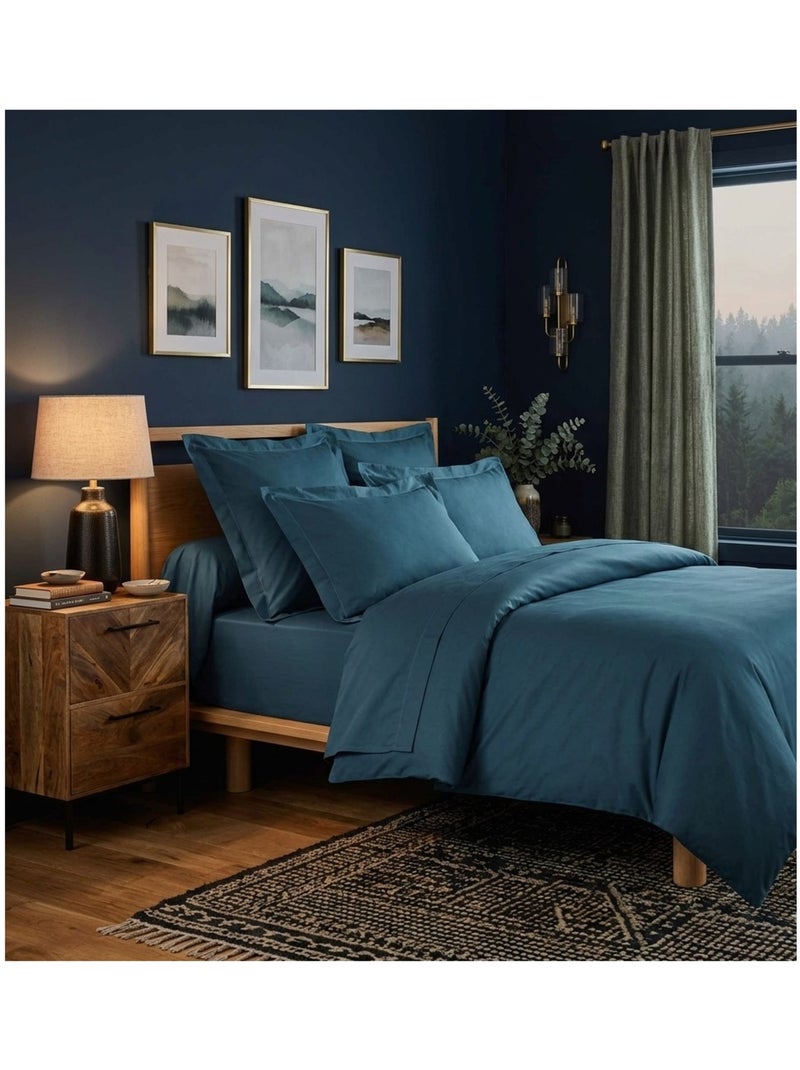 Drap housse en coton Line Bleu - Kiabi