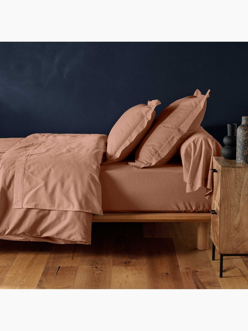 Drap housse en coton Line Rose - Kiabi