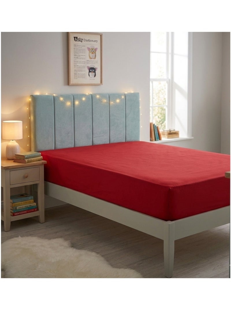 Drap housse en coton Line Rouge - Kiabi