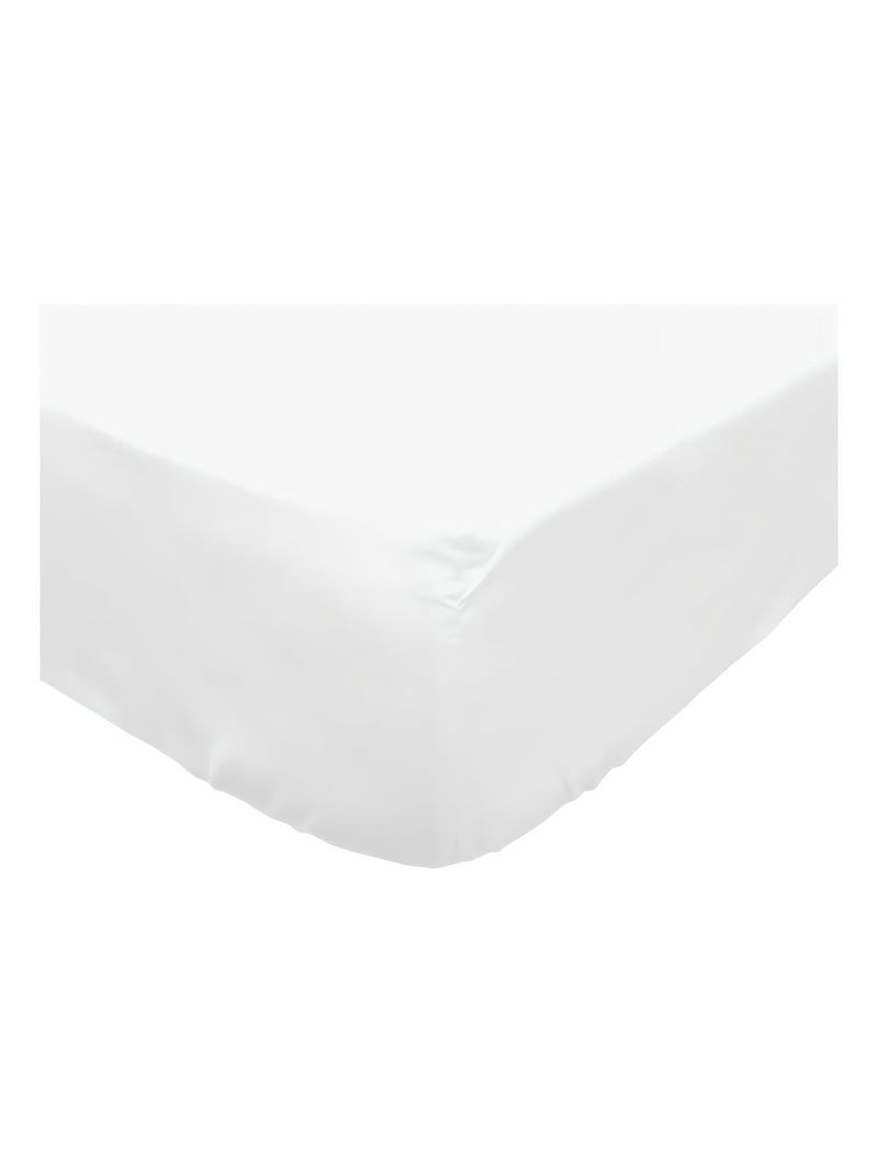 Drap housse en coton PERCALE, par Soleil d'ocre Blanc - Kiabi