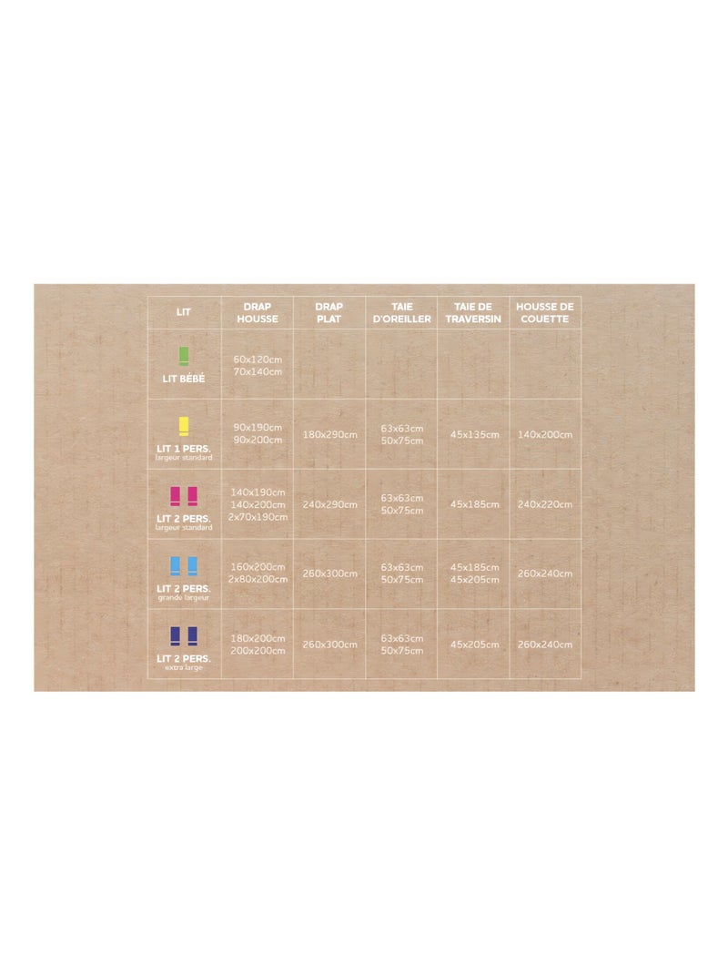 Drap housse en coton PERCALE, par Soleil d'ocre Blanc - Kiabi