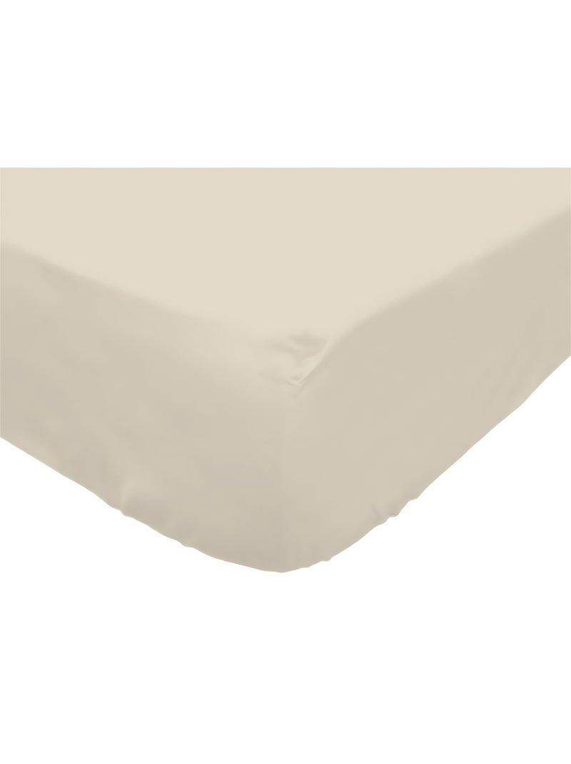 Drap housse en coton PERCALE, par Soleil d'ocre Ecru - Kiabi