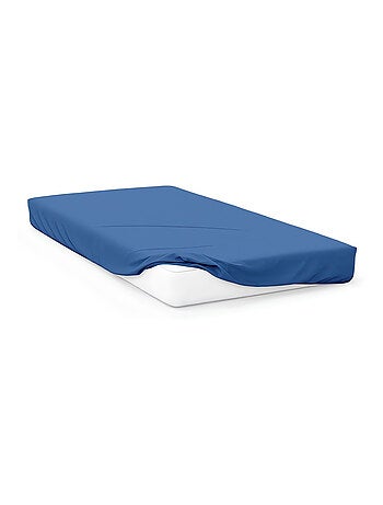 Drap housse en coton uni 57 Fils/cm2 par SOLEIL D'OCRE bleu marine