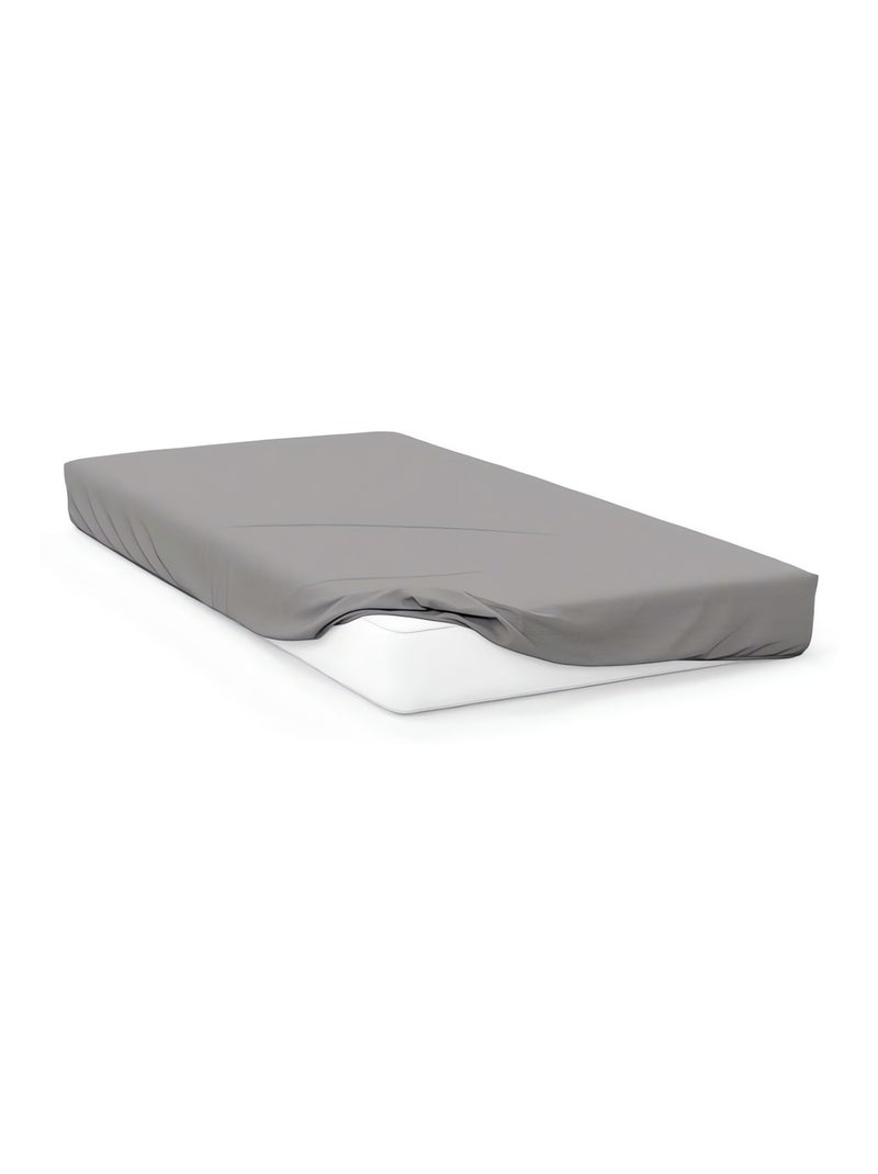 Drap housse en coton uni 57 Fils/cm2 par SOLEIL D'OCRE Gris - Kiabi