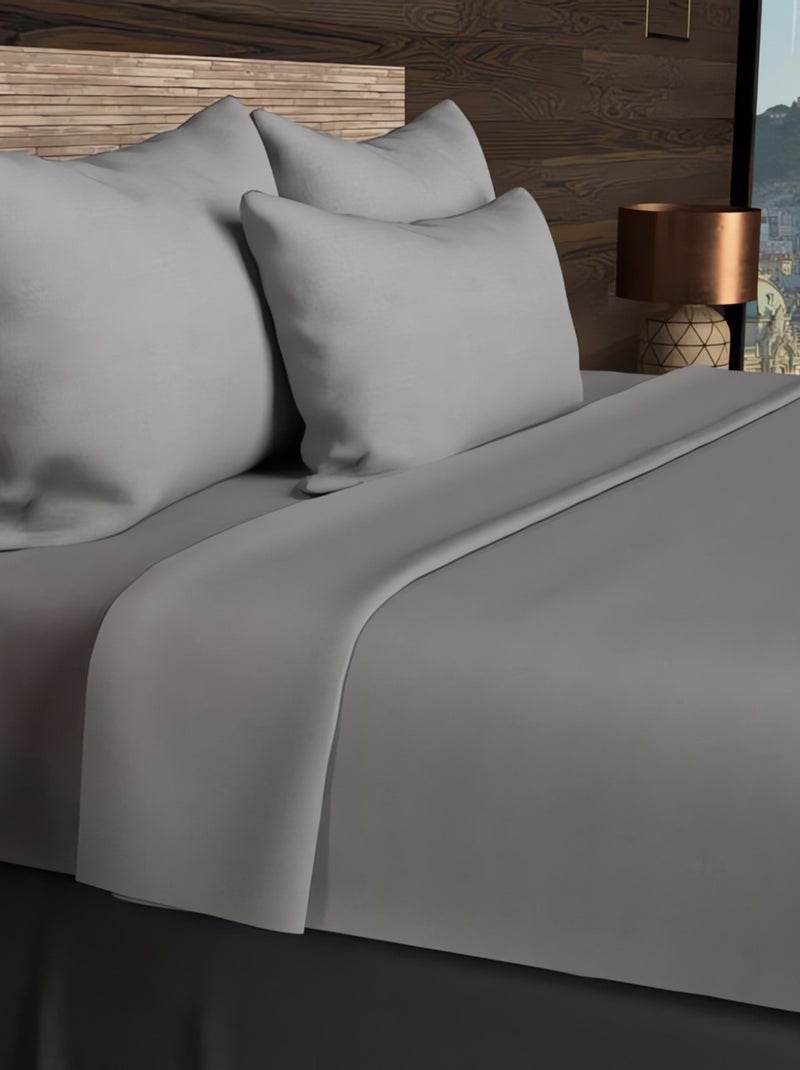 Drap housse en coton uni 57 Fils/cm2 par SOLEIL D'OCRE Gris - Kiabi