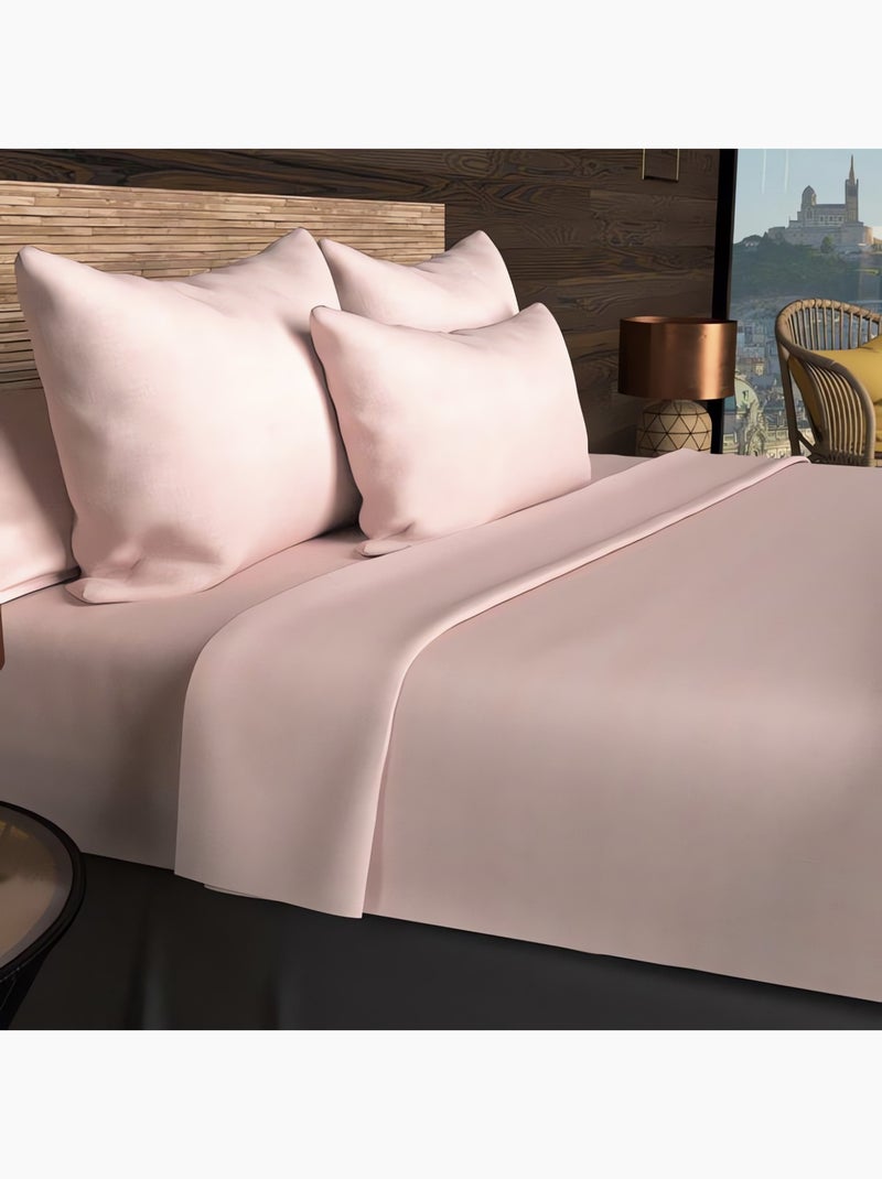 Drap housse en coton uni 57 Fils/cm2 par SOLEIL D'OCRE Rose - Kiabi