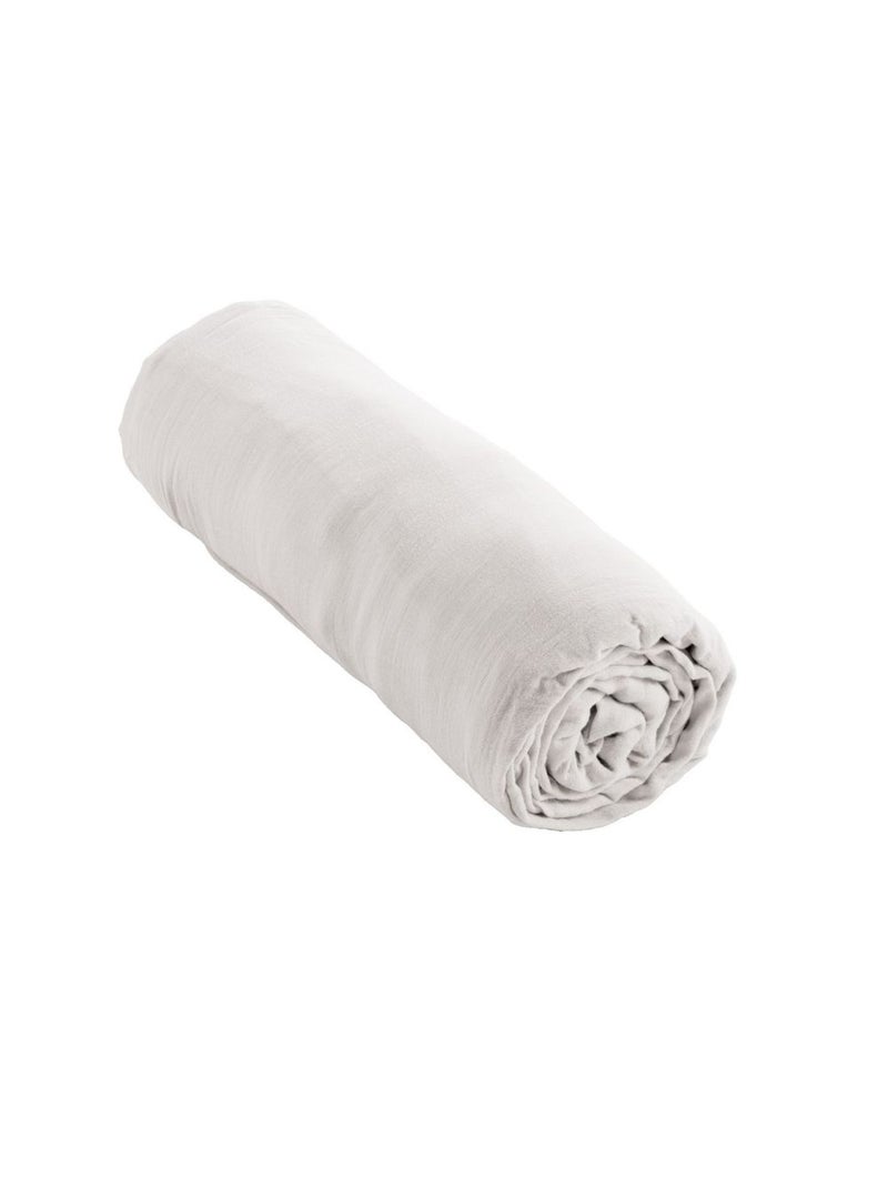 Drap housse en double Gaze de coton Blanc - Kiabi