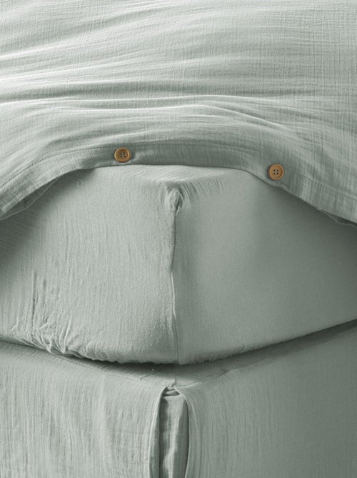 Drap housse en double Gaze de coton - Kiabi