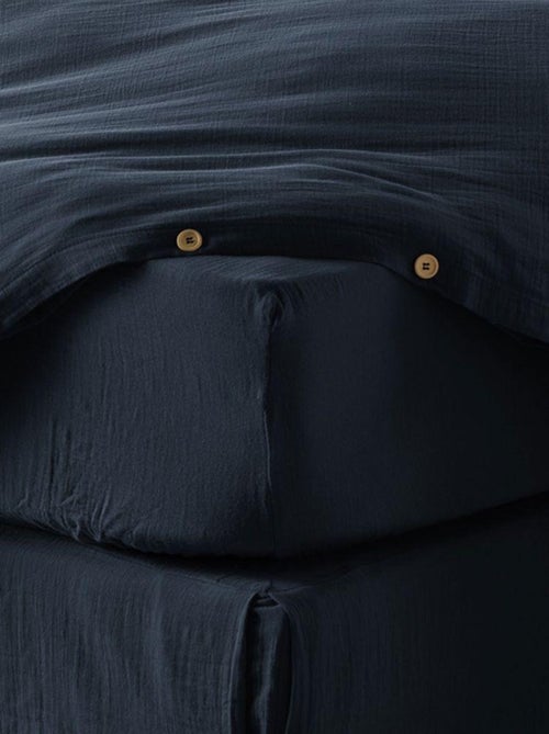 Drap housse en double Gaze de coton - Kiabi