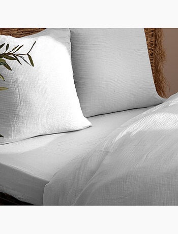 Drap-housse en double gaze de coton flora