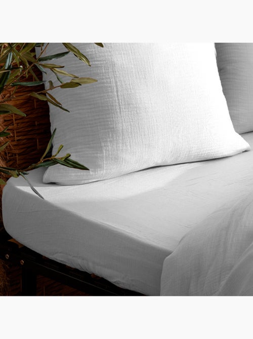 Drap-housse en double gaze de coton FLORA - Kiabi Drap-housse en double gaze de coton FLORA - Kiabi