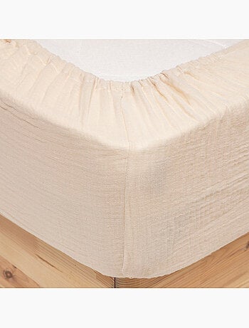 Drap-housse en double gaze de coton FLORA